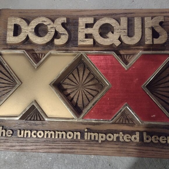 Vintage Dos Equis plastic beer sign great for man cave - Picture 1 of 4